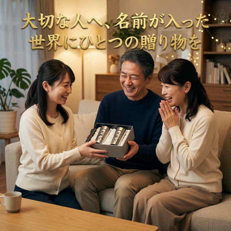 大切な人へ、名前が入った世界に一つの贈り物を